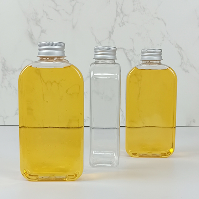 400 ml heldere platte plastic flessen met schroefdoppen voor sap, melk en andere dranken