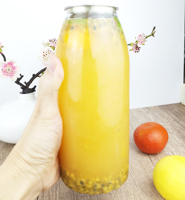 1000 ml PET-plastic sapopslagflessen met een gemakkelijk te trekken deksel, voedselkwaliteit voor thee, melk, coldpres