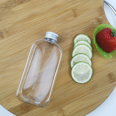 Vlakke het Waterflessen van 300ml PLA met Kappen Juice Milk Plastic Smoothie Bottles